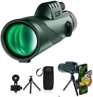 40X60 Monocular Telescope High-Power Low-Light-Vision - for Adults with Smartphone Holder-for Stargazing Bird Watching Hunting Hiking Camping Gifts for Man 40X60 Monocular Telescope High-Power Low-Light-Vision - for Adults with Smartphone Holder-for Stargazing Bird Watching Hunting Hiking Camping Gifts for Man