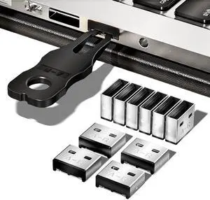USB-A Port Locks 100-Pack 10 Keys Dust-Proof&Physical Security Black | PHYSICAL SECURITY Insert, Dual-keyhole Damage-free Removal, Dust&Waterproof, for Server Rack, Data Center, IT Enterprise USB-A Port Locks 100-Pack 10 Keys Dust-Proof&Physical Security Black | PHYSICAL SECURITY Insert, Dual-keyhole Damage-free Removal, Dust&Waterproof, for Server Rack, Data Center, IT Enterprise