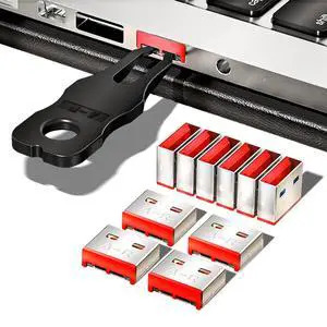 USB-A Port Locks 100-Pack 10 Keys Dust-Proof&Physical Security Red | PHYSICAL SECURITY Insert, Dual-keyhole Damage-free Removal, Dust&Waterproof, for Server Rack, Data Center, IT Enterprise USB-A Port Locks 100-Pack 10 Keys Dust-Proof&Physical Security Red | PHYSICAL SECURITY Insert, Dual-keyhole Damage-free Removal, Dust&Waterproof, for Server Rack, Data Center, IT Enterprise