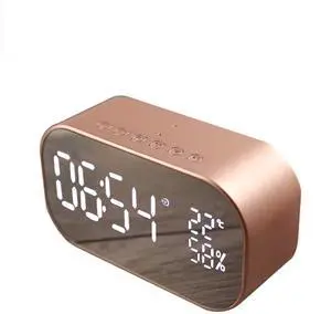 Digital Radio Alarm Clock,Wirless Bluetooth Speaker Clock USB Charging AUX TF Card Play for Desktop(Rose Gold) Digital Radio Alarm Clock,Wirless Bluetooth Speaker Clock USB Charging AUX TF Card Play for Desktop(Rose Gold)