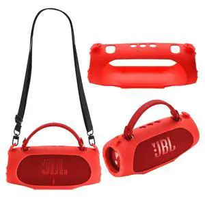 Silicone Cover Case Compatible with JBL Charge 6 Portable Bluetooth Speaker, Portable Protective Case with Shoulder Strap Wireless Speaker Accessories for JBL Charge 6 Bluetooth Speaker (Red) | Portab Silicone Cover Case Compatible with JBL Charge 6 Portable Bluetooth Speaker, Portable Protective Case with Shoulder Strap Wireless Speaker Accessories for JBL Charge 6 Bluetooth Speaker (Red) | Portab