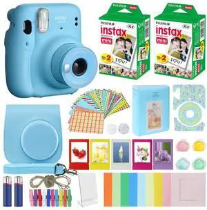 Instax Mini 11 Instant Camera Sky Blue + MiniMate Accessories Bundle + Fuji Instax Film Value Pack (40 Sheets) Accessories Bundle, Color Filters, Album, Frames Instax Mini 11 Instant Camera Sky Blue + MiniMate Accessories Bundle + Fuji Instax Film Value Pack (40 Sheets) Accessories Bundle, Color Filters, Album, Frames