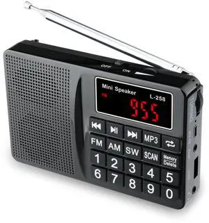 Portable AM FM SW Digital Pocket Radio & MP3 Music Player, Rechargeable Battery Powered Speaker with Keypad Tuning, Support USB Drive/TF Card, Earphone Jack, Great Reception for Seniors, Walking Portable AM FM SW Digital Pocket Radio & MP3 Music Player, Rechargeable Battery Powered Speaker with Keypad Tuning, Support USB Drive/TF Card, Earphone Jack, Great Reception for Seniors, Walking