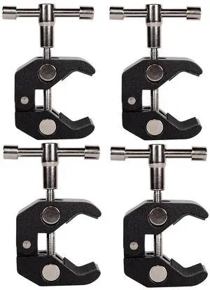 4Pack Super Clamp with 1/4 and 3/8 Thread for Photography,Camera Monitor, Plate Glass,LED Light, Umbrellas,Hooks, Shelves, Cross Bars,Photo Accessories 4Pack Super Clamp with 1/4 and 3/8 Thread for Photography,Camera Monitor, Plate Glass,LED Light, Umbrellas,Hooks, Shelves, Cross Bars,Photo Accessories