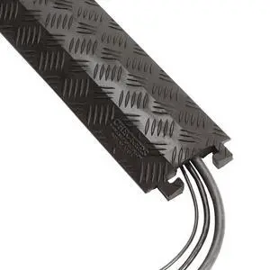 1 Channel 3' Long Light Duty Drive Over Cable Protector for Multiple 0.5" Lines - Floor Cable Cover for Walkways and Driveways - Made in The USA from Durable Polyurethane - Black - FL1X1.5-B 1 Channel 3' Long Light Duty Drive Over Cable Protector for Multiple 0.5" Lines - Floor Cable Cover for Walkways and Driveways - Made in The USA from Durable Polyurethane - Black - FL1X1.5-B