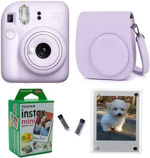 Instax Mini 12 Instant Camera + Pro Design Protective Case & Magnetic Lucite Frames, 20 Sheets (Lilac Purple) Instax Mini 12 Instant Camera + Pro Design Protective Case & Magnetic Lucite Frames, 20 Sheets (Lilac Purple)
