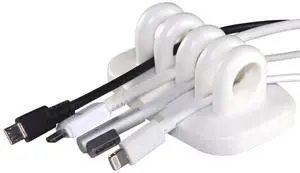 Desktop Cable Organizer, Weighted, No Bad Smell, Bundled with 2 Reusable Cable Ties (White) Desktop Cable Organizer, Weighted, No Bad Smell, Bundled with 2 Reusable Cable Ties (White)