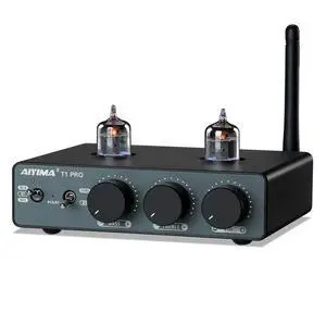 T1 PRO Vacuum Tube Preamplifier Bluetooth 5.1 with Treble Bass | 12V Trigger/RCA Out | Swappable Op-Amp & Tubes | Home Audio Pre-amp for 2.0/2.1 A07 MAX Stereo Amplifiers & Bookshelf Speaker T1 PRO Vacuum Tube Preamplifier Bluetooth 5.1 with Treble Bass | 12V Trigger/RCA Out | Swappable Op-Amp & Tubes | Home Audio Pre-amp for 2.0/2.1 A07 MAX Stereo Amplifiers & Bookshelf Speaker