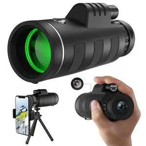 40x60 High Definition Monocular Telescope with Smartphone Adapter, BAK4 Prism FMC Monocular with Clear Low Light Vision for Wildlife Hunting Camping Travelling(LD006-00A-PDQ-1) 40x60 High Definition Monocular Telescope with Smartphone Adapter, BAK4 Prism FMC Monocular with Clear Low Light Vision for Wildlife Hunting Camping Travelling(LD006-00A-PDQ-1)