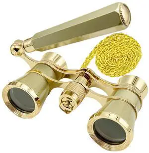 3X25 Golden Vintage Opera Glasses for Women | Binoculars with Adjustable Handle & Chain, Portable Theater Glasses Binoculars for Adults in Opera Houses Cinema 3X25 Golden Vintage Opera Glasses for Women | Binoculars with Adjustable Handle & Chain, Portable Theater Glasses Binoculars for Adults in Opera Houses Cinema