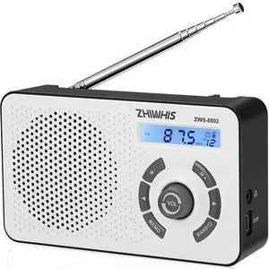 ZHIWIHIS Digital AM/FM/Shortwave Radio with LCD Display, Built-in 2000mAh Battery/4 AA Battery Powered, Type-C Charging, Alarm Clock, Memory Station, ZWS-8802 ZHIWIHIS Digital AM/FM/Shortwave Radio with LCD Display, Built-in 2000mAh Battery/4 AA Battery Powered, Type-C Charging, Alarm Clock, Memory Station, ZWS-8802