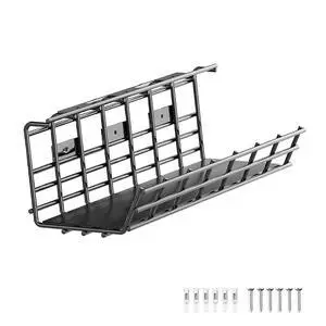 1 Pack Under Desk Cable Management Tray, Large Metal Cord Organizer, Office & Home Cord Wire Management Under Desk Shelf, Easy Install Pre-drilled Cable Organizer, Black 1 Pack Under Desk Cable Management Tray, Large Metal Cord Organizer, Office & Home Cord Wire Management Under Desk Shelf, Easy Install Pre-drilled Cable Organizer, Black