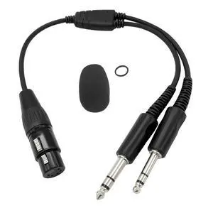 Airbus Aviation Headset Adapter XLR 5 Pin Plug to GA Dual General Aviation Convertor Male Airbus Aviation Headset Adapter XLR 5 Pin Plug to GA Dual General Aviation Convertor Male