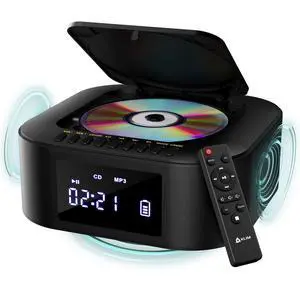 Boombox E1 Portable CD Player with Subwoofer Extra Bass, Bluetooth, FM Radio, USB, AUX, MP3 Rechargeable Battery, Wired & Wireless Modes, Remote Control Black/Gold Boombox E1 Portable CD Player with Subwoofer Extra Bass, Bluetooth, FM Radio, USB, AUX, MP3 Rechargeable Battery, Wired & Wireless Modes, Remote Control Black/Gold