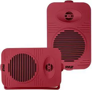 300 Watt Bluetooth Indoor Outdoor Speakers Pair - Dual Waterproof 4 2-Way Full Range Speaker System w/ 1/2 High Compliance Polymer Tweeter | Home, Boat, Marine, Deck, Patio, Poolside (Red) 300 Watt Bluetooth Indoor Outdoor Speakers Pair - Dual Waterproof 4 2-Way Full Range Speaker System w/ 1/2 High Compliance Polymer Tweeter | Home, Boat, Marine, Deck, Patio, Poolside (Red)