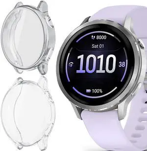 Compatible for Garmin Venu 4 45mm Case, Soft Slim TPU All Around Protective Shell Anti-Scratch Bumper Cover Case Compatible for Garmin Venu 4 41mm, 45 (Clear+Silver, for Venu 4 41mm) Compatible for Garmin Venu 4 45mm Case, Soft Slim TPU All Around Protective Shell Anti-Scratch Bumper Cover Case Compatible for Garmin Venu 4 41mm, 45 (Clear+Silver, for Venu 4 41mm)