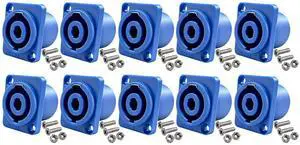 Speaker 4 Pole Square (Rectangle) - Speaker Panel Chassis Mount - Compatible with Neutrik Speakon Connector NA4LJ, NA4LJX, NL4MP, NL4MPR, NL4FC, NL4FX, NL4 & NL2 Series 10 Pack Speaker 4 Pole Square (Rectangle) - Speaker Panel Chassis Mount - Compatible with Neutrik Speakon Connector NA4LJ, NA4LJX, NL4MP, NL4MPR, NL4FC, NL4FX, NL4 & NL2 Series 10 Pack