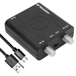 HDM61 HDMI to Coax Adapter, HDMI to RF Modulator NTSC Format | 1080P PPL Control, Plug & Play, Covert HD Multimedia to Radio Frequency Analog Signal, VHF CH3/ CH4, for TV Game Console HDM61 HDMI to Coax Adapter, HDMI to RF Modulator NTSC Format | 1080P PPL Control, Plug & Play, Covert HD Multimedia to Radio Frequency Analog Signal, VHF CH3/ CH4, for TV Game Console