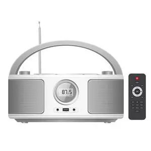 Portable CD Player Boombox with Bluetooth, Remote Control, FM Radio, USB MP3 Playback, CD-R/CD-RW Compatible, Radio CD Player,AC/Battery Powered Portable CD Player Boombox with Bluetooth, Remote Control, FM Radio, USB MP3 Playback, CD-R/CD-RW Compatible, Radio CD Player,AC/Battery Powered