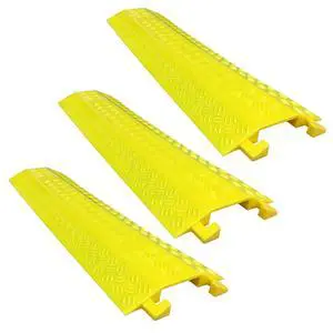 EZ Runner PVC Drop Over Cable Ramp - Single Channel - Yellow (Pack of 3) EZ Runner PVC Drop Over Cable Ramp - Single Channel - Yellow (Pack of 3)