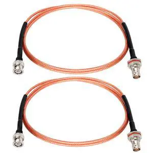 BNC Cable 3FT 2PCS, 50 Ohm BNC Male to Female Bulkhead Mount RG316 Coax for Wireless Microphone System Receiver CB Radio UHF VHF Ham Radio Amateur Radio Mobile Radio Antenna BNC Cable 3FT 2PCS, 50 Ohm BNC Male to Female Bulkhead Mount RG316 Coax for Wireless Microphone System Receiver CB Radio UHF VHF Ham Radio Amateur Radio Mobile Radio Antenna