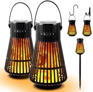 Outdoor Bluetooth Flame Speaker 2Pack Waterproof with Torch Light | LED Flickering Flame Effect Speaker, Portable Wireless Speaker with Wall Mounted Hook&S Hook&Stake for Camping, Deck, Patio Outdoor Bluetooth Flame Speaker 2Pack Waterproof with Torch Light | LED Flickering Flame Effect Speaker, Portable Wireless Speaker with Wall Mounted Hook&S Hook&Stake for Camping, Deck, Patio