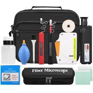 13 in 1 Fiber Optic Cleaning Tool kit with 400x Optical Fiber Microscope SC/LC Cleaning Pen 2.5mm 1.25mm Interface Cleaning Box with Replace core Fiber Optic Cleaner kit FTTH Clean Tool Kit 13 in 1 Fiber Optic Cleaning Tool kit with 400x Optical Fiber Microscope SC/LC Cleaning Pen 2.5mm 1.25mm Interface Cleaning Box with Replace core Fiber Optic Cleaner kit FTTH Clean Tool Kit