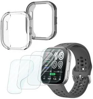 Compatible for Amazfit Bip 6 Screen Protector & Case Set (4+2 Pack) | HD TPU Soft Protective Film,Not Glass,Shockproof TPU Cover | Anti-Scratch, Ultra-Thin Compatible for Amazfit Bip 6 Screen Protector & Case Set (4+2 Pack) | HD TPU Soft Protective Film,Not Glass,Shockproof TPU Cover | Anti-Scratch, Ultra-Thin