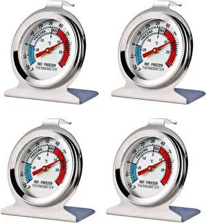 4 Pack Refrigerator Freezer Thermometer Large Dial Analog Thermometer 4 Pack Refrigerator Freezer Thermometer Large Dial Analog Thermometer