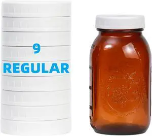 Bedgeta 9 Pack Upgraded White Regular Mouth Mason Jar Lids with Silicone Ring, For Ball & Kerr and More, White Plastic Storage Caps for Mason/Canning Jars - Leak-Proof, Dishwasher Safe & Food Grade Bedgeta 9 Pack Upgraded White Regular Mouth Mason Jar Lids with Silicone Ring, For Ball & Kerr and More, White Plastic Storage Caps for Mason/Canning Jars - Leak-Proof, Dishwasher Safe & Food Grade