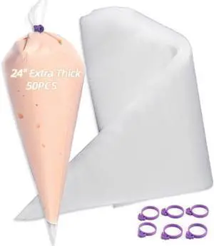 24 Inch Extra Large Piping Bags Disposable,50 Pack Thick Pastry Bags 24 Inch Extra Large Piping Bags Disposable,50 Pack Thick Pastry Bags