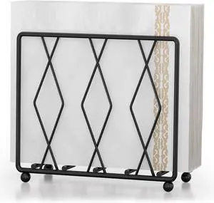 Napkin Holder for Table, Modern Metal Napkin Holders for Paper Napkins & Kitchen Dining & Countertops, Cocktail Upright Napkin Holder Dispenser Suitable for All Room Decors (Large, Black) Napkin Holder for Table, Modern Metal Napkin Holders for Paper Napkins & Kitchen Dining & Countertops, Cocktail Upright Napkin Holder Dispenser Suitable for All Room Decors (Large, Black)