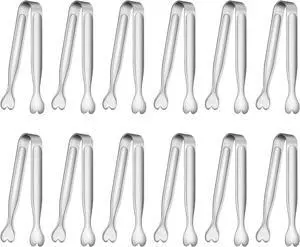 12 PCS Heart-Shaped Small Serving Tongs, 4.3 Inch Mini Sugar Tongs Silver Stainless Steel for Ice Cube, Appetizers, Dessert, Tea Party, Home Kitchen, Coffee Bars, Buffet, Food Grade & Dishwasher Safe 12 PCS Heart-Shaped Small Serving Tongs, 4.3 Inch Mini Sugar Tongs Silver Stainless Steel for Ice Cube, Appetizers, Dessert, Tea Party, Home Kitchen, Coffee Bars, Buffet, Food Grade & Dishwasher Safe