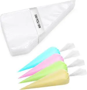 Engorgio 100 Pcs Disposable Mini Piping Bags 8 inch Pastry Bag Pastry Crimpers Small Piping Bags Disposable Pastry Bags For Cake Macarons Dessert Decorations Cookies Baking Cupcakes (Clear) Engorgio 100 Pcs Disposable Mini Piping Bags 8 inch Pastry Bag Pastry Crimpers Small Piping Bags Disposable Pastry Bags For Cake Macarons Dessert Decorations Cookies Baking Cupcakes (Clear)