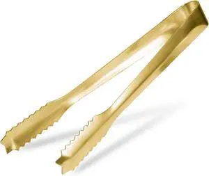 WAFJAMF 7Gold Ice Tongs, 304 Stainless Steel Serving Tong for Ice Bucket WAFJAMF 7Gold Ice Tongs, 304 Stainless Steel Serving Tong for Ice Bucket