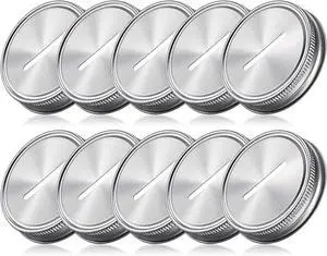 Geiserailie 10 Pieces Coin Slot Mason Jars Lids Regular Mouth & Piggy Bank Geiserailie 10 Pieces Coin Slot Mason Jars Lids Regular Mouth & Piggy Bank