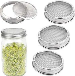 Sprout Sprouting Lids for Wide Mouth Mason Jars Mesh Lid Sprout Sprouting Lids for Wide Mouth Mason Jars Mesh Lid