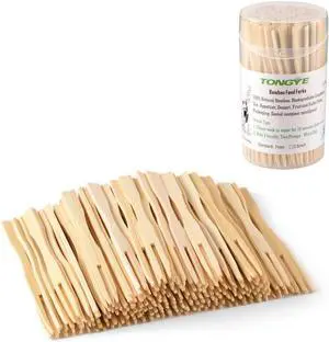 Mini Bamboo Forks 3.5 inch, Cocktail Forks Appetizer Forks, Small Wood Forks for Fruit, Disposable Tiny Food Picks for PartyCharcuterie Supplies Accessories, Wooden Toothpicks Fork. 110 PCS Mini Bamboo Forks 3.5 inch, Cocktail Forks Appetizer Forks, Small Wood Forks for Fruit, Disposable Tiny Food Picks for PartyCharcuterie Supplies Accessories, Wooden Toothpicks Fork. 110 PCS