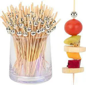 100PCS Disco Ball Cocktail Picks, Silver Toothpicks for Appetizers, Disco Ball Skewers for Appetizers,Drinks, Fruits. 4.7 Inch Long Silver Wooden Cocktail Sticks 100PCS Disco Ball Cocktail Picks, Silver Toothpicks for Appetizers, Disco Ball Skewers for Appetizers,Drinks, Fruits. 4.7 Inch Long Silver Wooden Cocktail Sticks