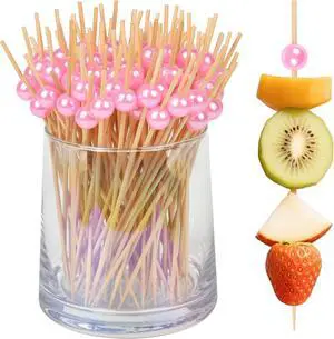 300Pcs Fancy Toothpicks for Appetizers,4.7Inch Pink Pearl Cocktail Picks For Drinks,Bamboo Appetizer Skewers for Charcuterie Boards Accessories,Martini, Sandwich,Desserts,Fruit,Pink Party Decorations 300Pcs Fancy Toothpicks for Appetizers,4.7Inch Pink Pearl Cocktail Picks For Drinks,Bamboo Appetizer Skewers for Charcuterie Boards Accessories,Martini, Sandwich,Desserts,Fruit,Pink Party Decorations