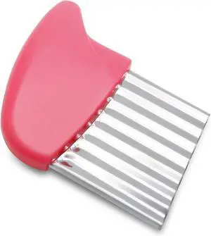 Luomorgo Stainless Steel Potato Crinkle Cutter Knife, Pink Luomorgo Stainless Steel Potato Crinkle Cutter Knife, Pink