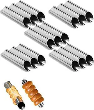EUICAE Cannoli Tubes, 5 inch Large Stainless Steel Cannoli Forms Non-stick cream horn Danish Pastry Molds for Croissant Shell Cream Roll Pack of 15 EUICAE Cannoli Tubes, 5 inch Large Stainless Steel Cannoli Forms Non-stick cream horn Danish Pastry Molds for Croissant Shell Cream Roll Pack of 15