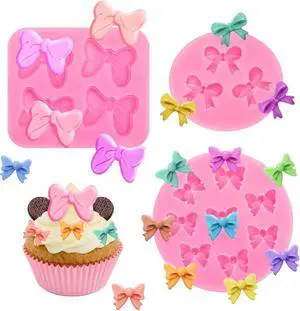 3 Pcs Bow Silicone Mold Fondant Bow Mold Chocolate Candy Cake Pop Molds Bow Molds for Cake Decorating, DIY Desserts, Fondant,Clay 3 Pcs Bow Silicone Mold Fondant Bow Mold Chocolate Candy Cake Pop Molds Bow Molds for Cake Decorating, DIY Desserts, Fondant,Clay