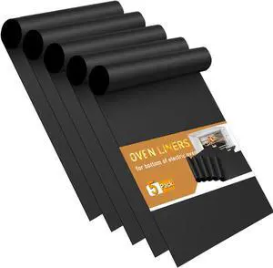 Oven Liners for Bottom of Oven - 5 Pack Large Heavy Duty Mats, 17x25 Non-Stick Reusable Liner for Electric, Gas, Toaster Ovens, Grills - Kitchen Accessory to Keep Oven Clean (5, Black) Oven Liners for Bottom of Oven - 5 Pack Large Heavy Duty Mats, 17x25 Non-Stick Reusable Liner for Electric, Gas, Toaster Ovens, Grills - Kitchen Accessory to Keep Oven Clean (5, Black)