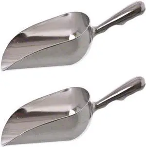SET OF 2, 12 Oz. (Ounce) Bar Ice Scoop, Dry Bin Scoop, Dry Goods Scoop, Candy Scoop, Spice Scoop, Cast Aluminum SET OF 2, 12 Oz. (Ounce) Bar Ice Scoop, Dry Bin Scoop, Dry Goods Scoop, Candy Scoop, Spice Scoop, Cast Aluminum