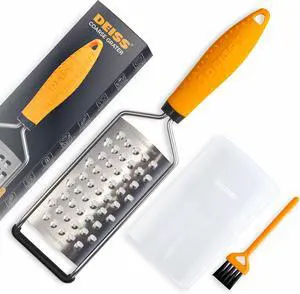 Deiss PRO Coarse Grater & Hand Held Cheese Grater - Sharp Stainless Steel Blades, Non-Slip Handle, Small Cheese Grater for Kitchen, Shredder, Dishwasher Safe Deiss PRO Coarse Grater & Hand Held Cheese Grater - Sharp Stainless Steel Blades, Non-Slip Handle, Small Cheese Grater for Kitchen, Shredder, Dishwasher Safe