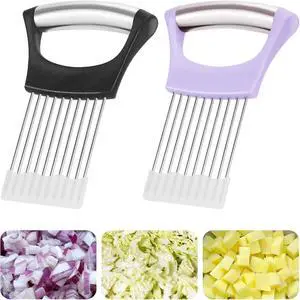 2PCs Stainless Steel Onion Slicer Holder, Onion Cutter Holder for Slicing 2PCs Stainless Steel Onion Slicer Holder, Onion Cutter Holder for Slicing