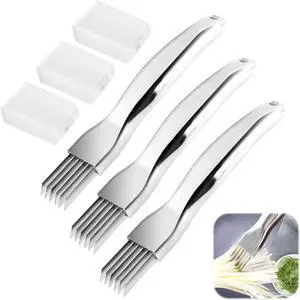 Stainless Steel Herb Shredder, 6-Blade Vegetable Cutter 3pcs Stainless Steel Herb Shredder, 6-Blade Vegetable Cutter 3pcs