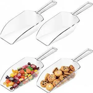 Hestya 4 Pcs Multi Purpose Clear Plastic Scoops for Candy Buffet Acrylic Kitchen Ice Food Popcorn Scoops for Protein Powders, Ice Cream, Coffee, Tea Jar (7.8 Inch) Hestya 4 Pcs Multi Purpose Clear Plastic Scoops for Candy Buffet Acrylic Kitchen Ice Food Popcorn Scoops for Protein Powders, Ice Cream, Coffee, Tea Jar (7.8 Inch)