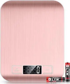 Mik-Nana Food Scale Pink, 10kg/22lb Digital Kitchen Scale Weight Grams and Oz for Baking and Cooking, 1g/0.1oz Precise Graduation, Easy Clean Stainless Steel Mik-Nana Food Scale Pink, 10kg/22lb Digital Kitchen Scale Weight Grams and Oz for Baking and Cooking, 1g/0.1oz Precise Graduation, Easy Clean Stainless Steel